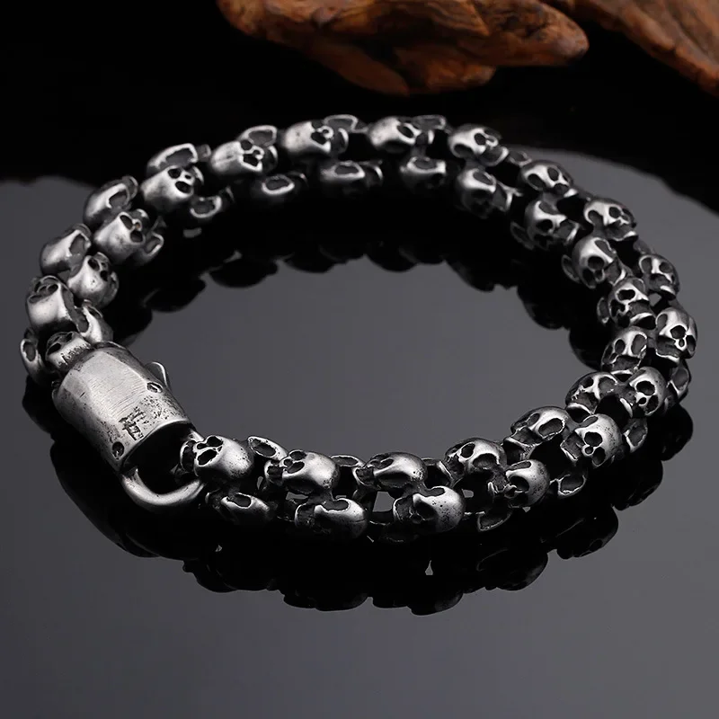 

Fashion Retro Titanium Steel Skeleton Bracelet for Men Fashion Personalized Stainless Steel Bracelet Gift Wholesale