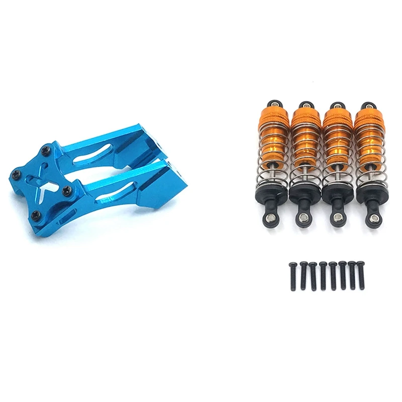 

2 Set RC Car Part: 1 Set Metal Tail Fixed Parts Tail Wing Firmware Fittings Set & 1 Set Metal Shock Absorber Damper