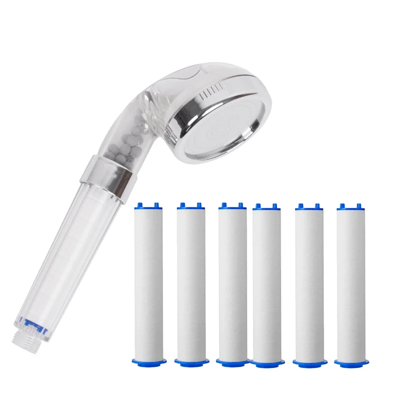 

Bathroom Handheld Shower Water Saving Head Set with 6 Filters High Pressure Portable Shower Head Hand Shower