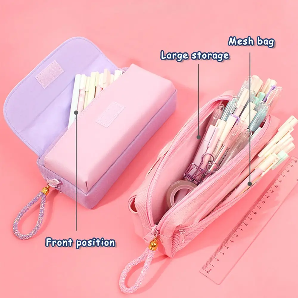 Чехол для карандашей с изображением кота милая сумка трехслойный чехол ручек