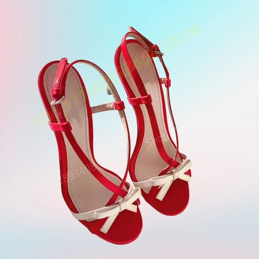 Элегантные сандалии с бантом-бабочкой модная женская обувь на шпильке модель 2024