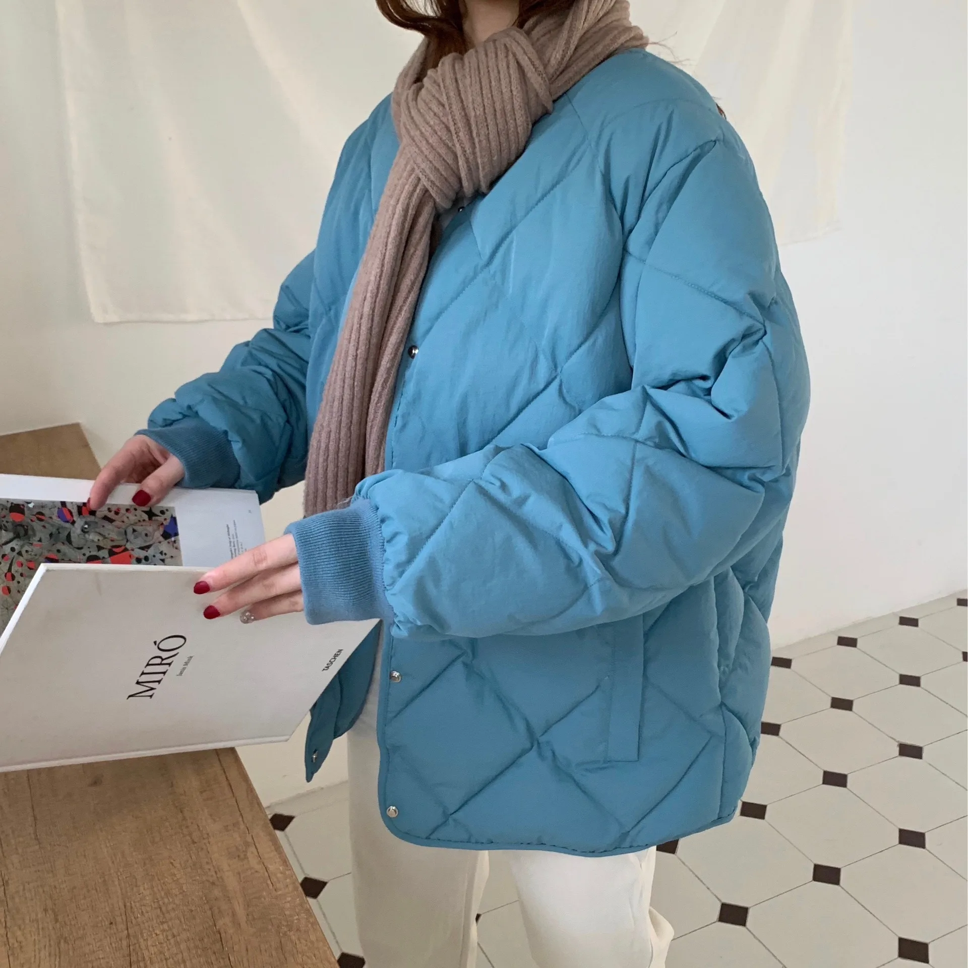 Winter Fashion Outwear Casual Jackets Solid Tops All-Match Simple Fresh Stylish Warm Women Coat Loose Thicken