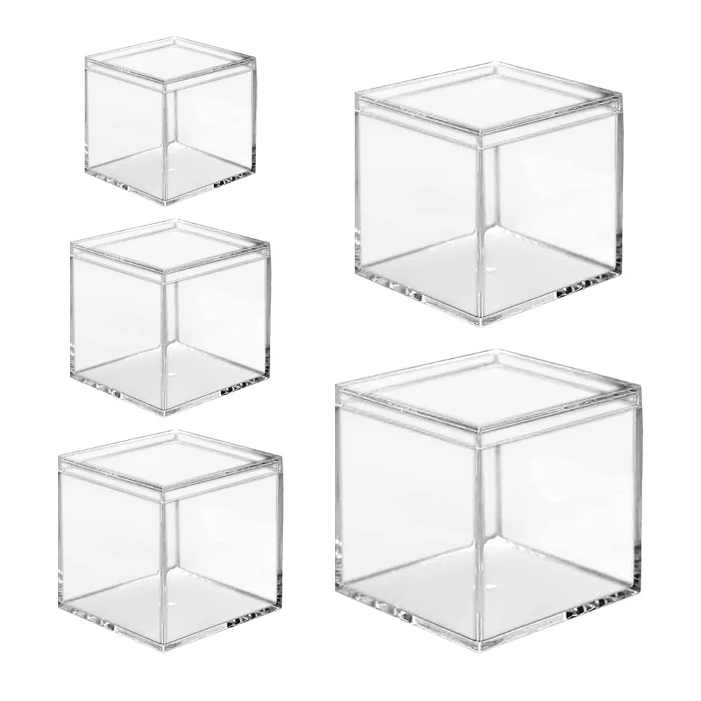 

5pcs Acrylic Candy Boxes Sweets Treat Storage Cases Small Items Containers