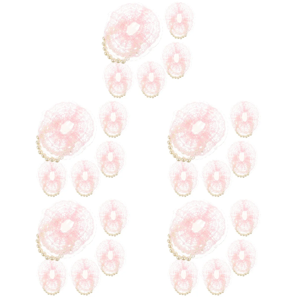 

50 pcs Pearl Wrist Flower Bands DIY Lace Wristlets Base for Wedding Prom Flowers