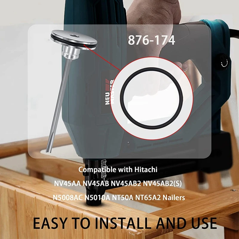 876-174 Piston O-Ring Rubber Compatible For NV45AA NV45AB NV45AB2 NV45AB2(S) N5008AC N5010A NT50A NT65A2 Nailers