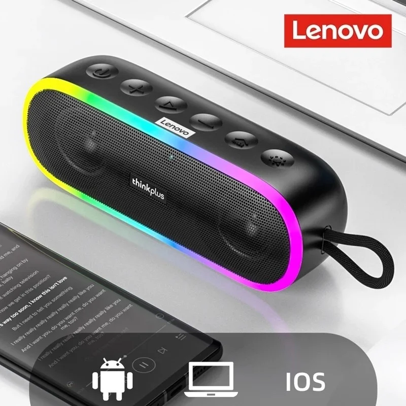 

Lenovo K8 беспроводная колонка портативная звуковая панель Hi-Fi LED наружная колонка bluetooth динамик поющая музыка объемный сабвуфер