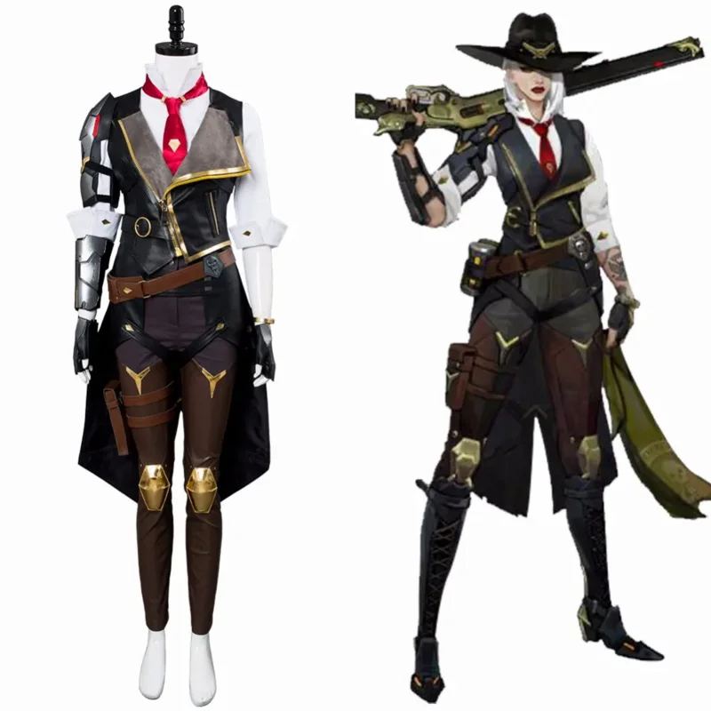 OW Эш Косплей Костюм Элизабет Каледония Ashe обувь Наряд полный костюм для взрослых