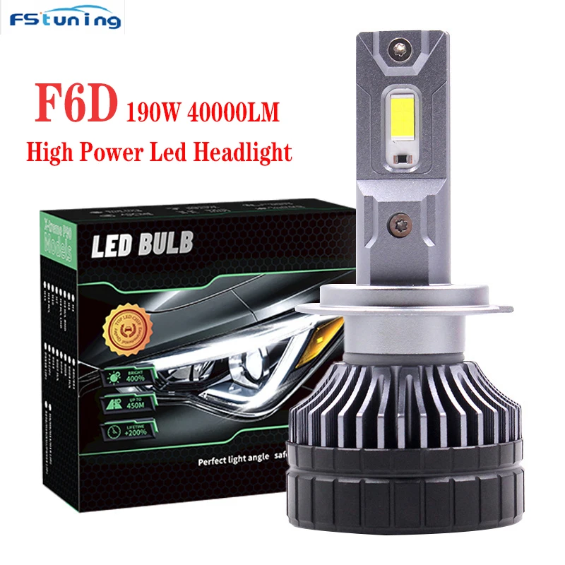F5d f6d 190W 40000LM H7 светодиодная лампа для фар CSP 3570 Canbus 6000K H1 H4 H7 H11 9005 9006 9012 12v 24v автомобильная светодиодная противотуманная лампа