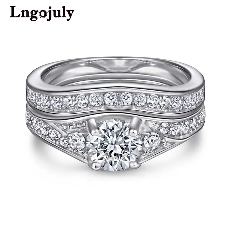 

Pure 100% 925 Sterling Silver Women's Ring Luxury Zirconia Rings For Women Bride Wedding Party Silver 925 Fine Jewelry Gifts