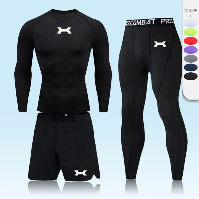 

Winter Men's Clothing Fitness Underwear Thermal Base Layer Shirt Pants Autumn Sports Skins Compression Underwear