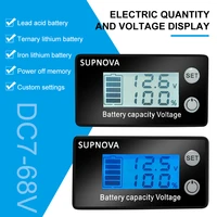 battery capacity indicator dc 7v 68v lead acid lithium car motorcycle voltmeter voltage tester 12v 24v 48v for vehicle