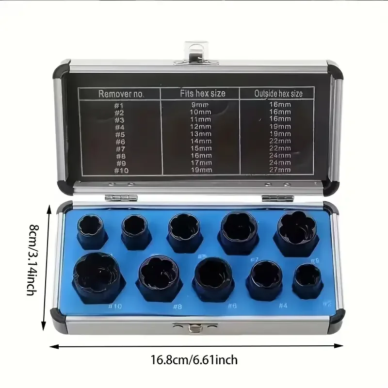 10 шт. набор черных гаек для извлечения сломанных болтов и