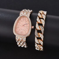 luxury women gold watch water ladies quartz diamond wristwatch elegant female bracelet watches set reloj mujer
