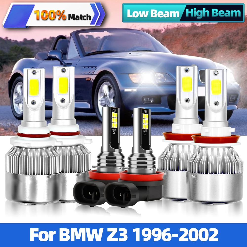

12000LM 90W 6000K White CSP Chip Car Light HB3 HB4 9005 9006 H7 Canbus Led Headlight Bulbs 12V 24V For BMW Z3 1996-2002