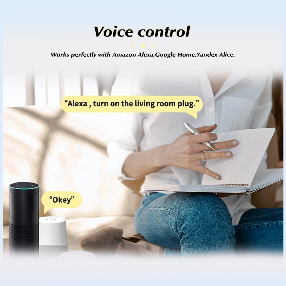 Aubess Tuya Wifi Smart Plug 20A EU Alexa Voice Remote Socket Life APP Real-time Power Monitoring For Alice Google Home | Обустройство
