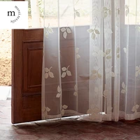 american french style curtains for living room luxury bedroom dining custom white leaf embroidery tulle sheer window curtains