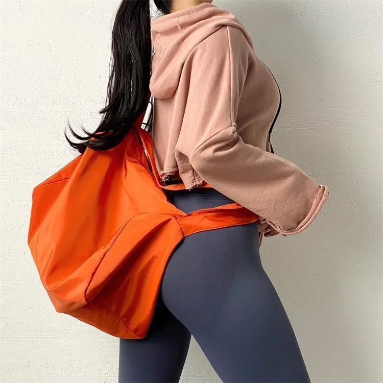 Ladies Messenger Bag Large Capacity Shopping Bag Women Girls Solid Color Yoga Fitness Travel Sport Shoulder Bag Handbags Stroage