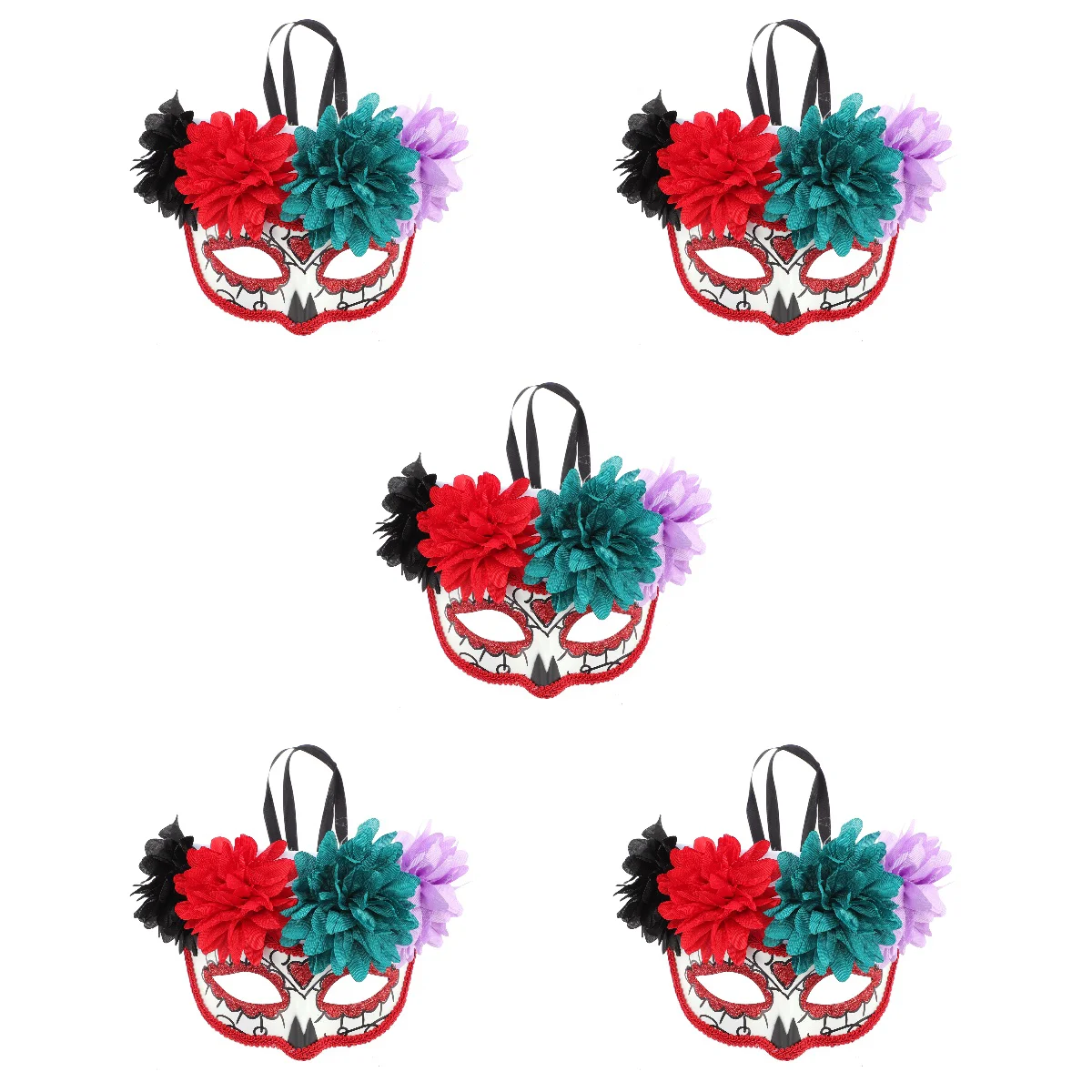 

5pcs Day of the Dead Flower Mask Decorative Day of the Dead Mask for Cosplay