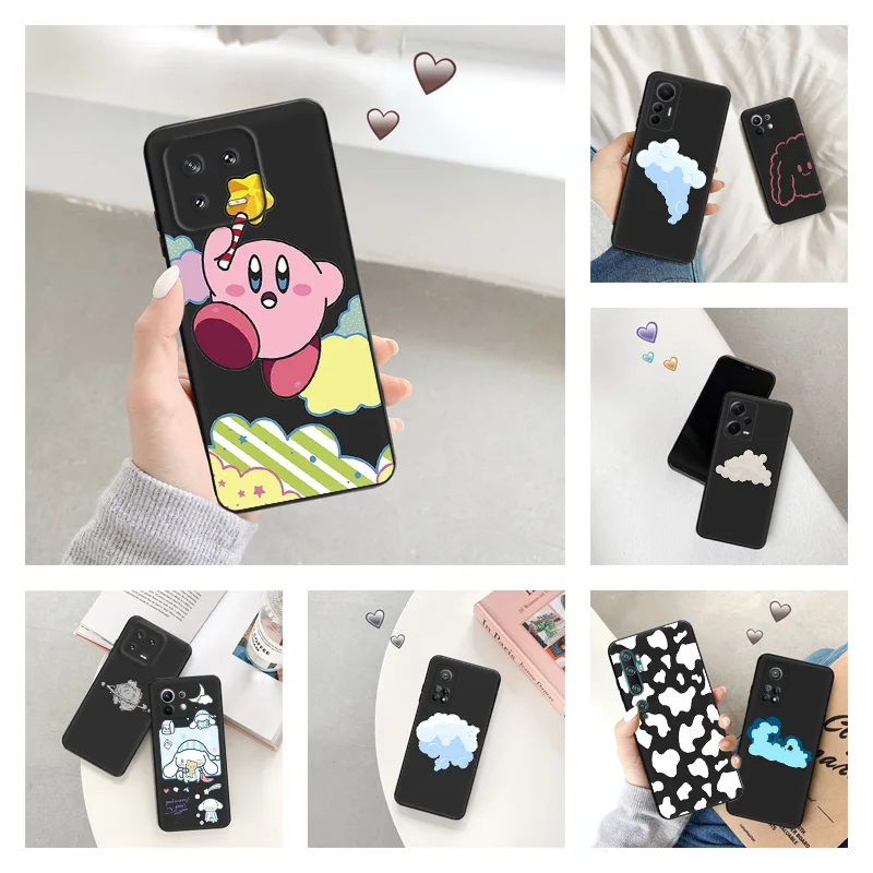 Мягкий чехол для телефона Redmi Note13 Pro Plus 5G Note12 12C 13C Xiaomi 13 Lite 12 12X 12T белый синий