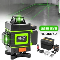 16 lines laser level 4d 360%c2%b0 horizontal vertical with lifting base self leveling cross line level with remote control charger