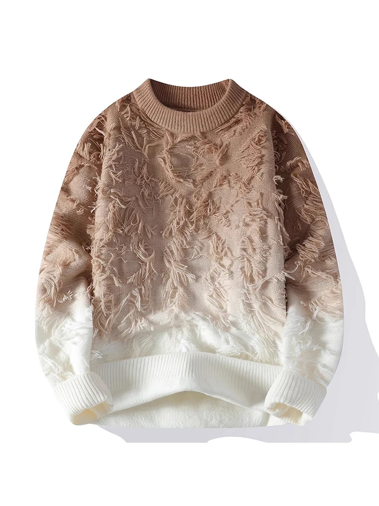 Зимний свитер с кисточками градиентного цвета новая вязаная молодежная