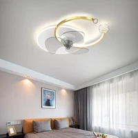 modern led ceiling fan light with remote control mute 6 wind adjustable speed dimmable ceiling light for living room