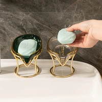 1pc 2022 new light luxury style creative soap box bathroom toilet home bathroom drain free perforated soap rack soap dish tray