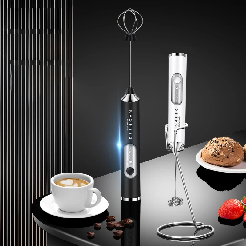 

Electric Milk Frother Beater Coffee Handheld USB Charging Quick Whipped Cream Egg Whites Chocolate Stirrer Portable Kitchen Tool