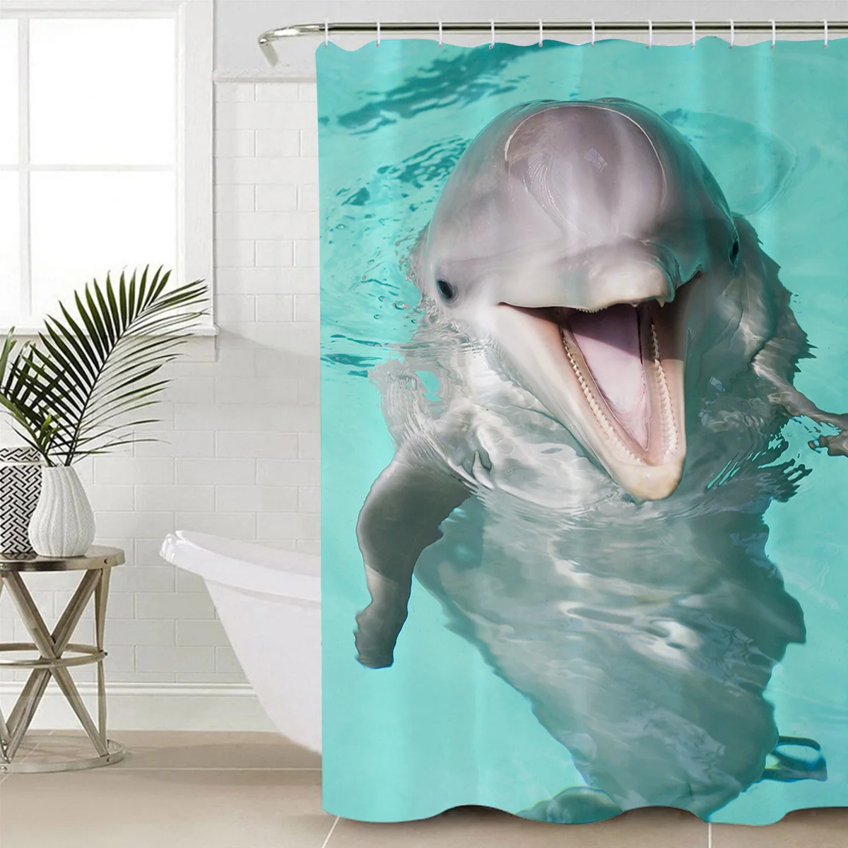 

Тканевая занавеска для душа с изображением дельфина, Современный домашний декор, водонепроницаемые шторы из полиэстера, аксессуары для ван...