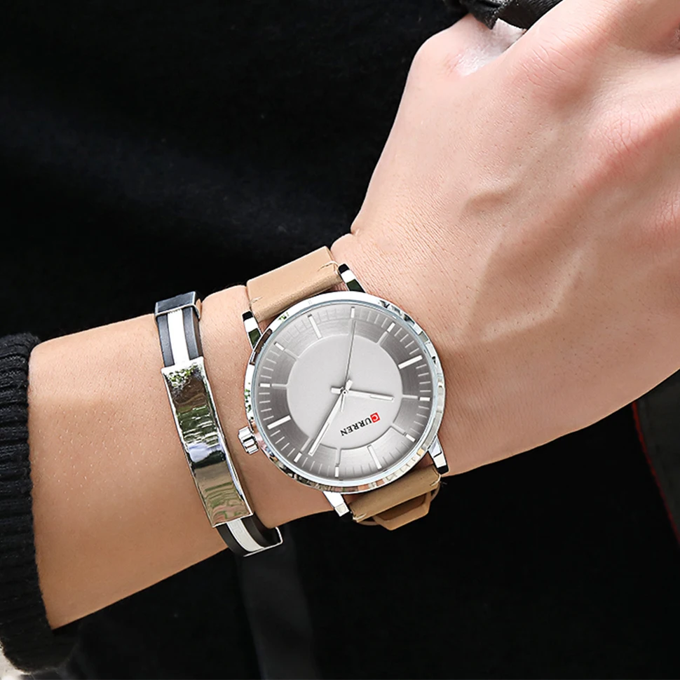 Часы наручные CURREN Мужские кварцевые Простые Модные Аналоговые повседневные