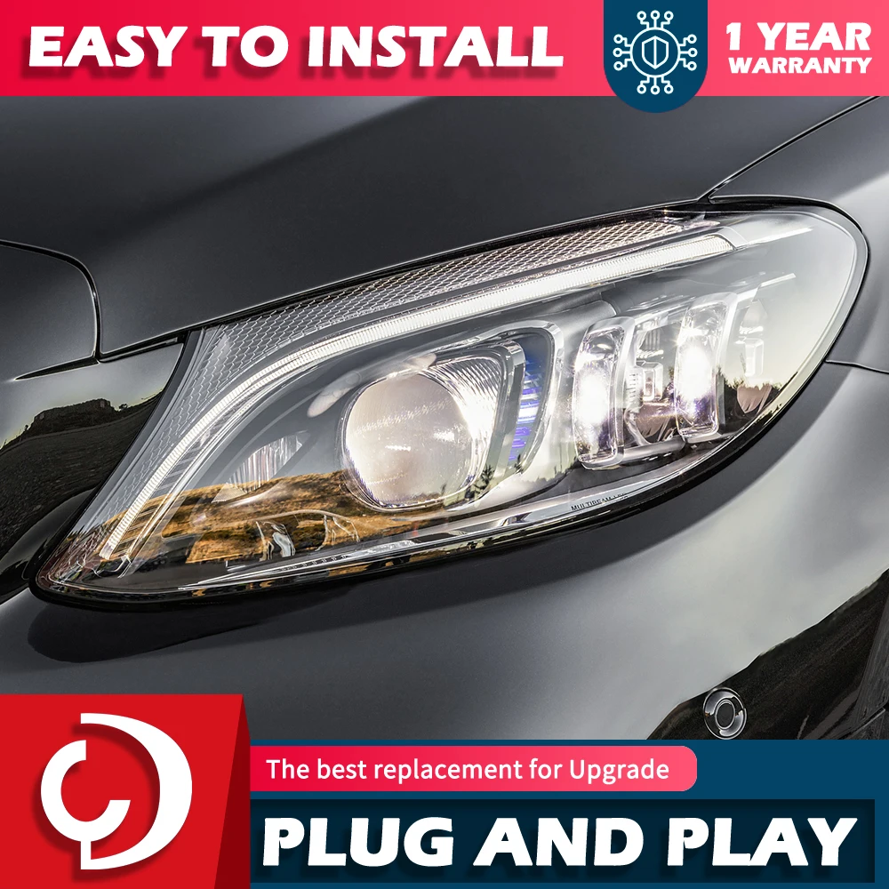 

AKD автостайлинг фара для Benz W205 фары 2014-2020 светодиодный ная фара LED DRL проектор Объектив динамические автомобильные аксессуары