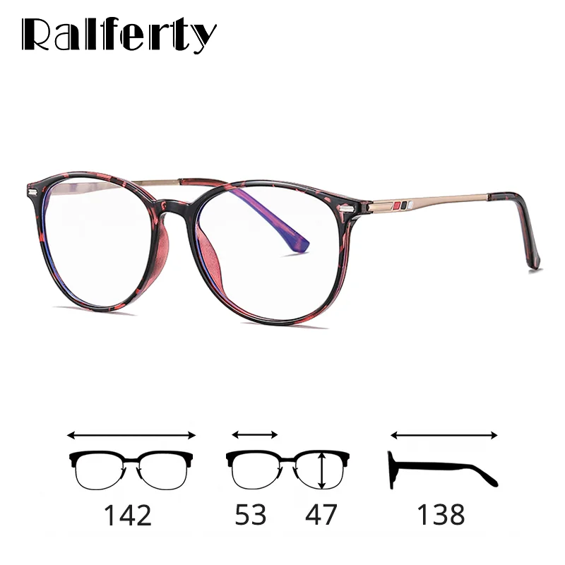 

Ralferty Blue Light Glasses Frame Men Women Myopia Spectacle Frames TR90 Points 2020 Anti-reflective Computer Glasses