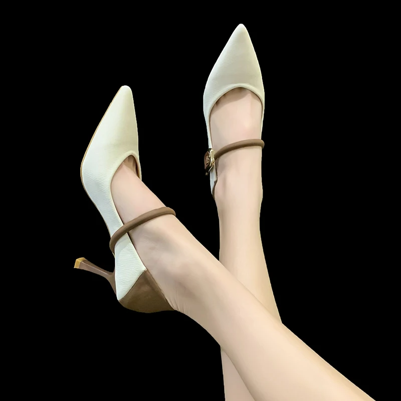 

Весенне-летняя мода, новинка, заостренный носок, стилет, неглубокий носок, подходящие цвета, повседневные, сексуальные, элегантные, банкетные, искусственные каблуки