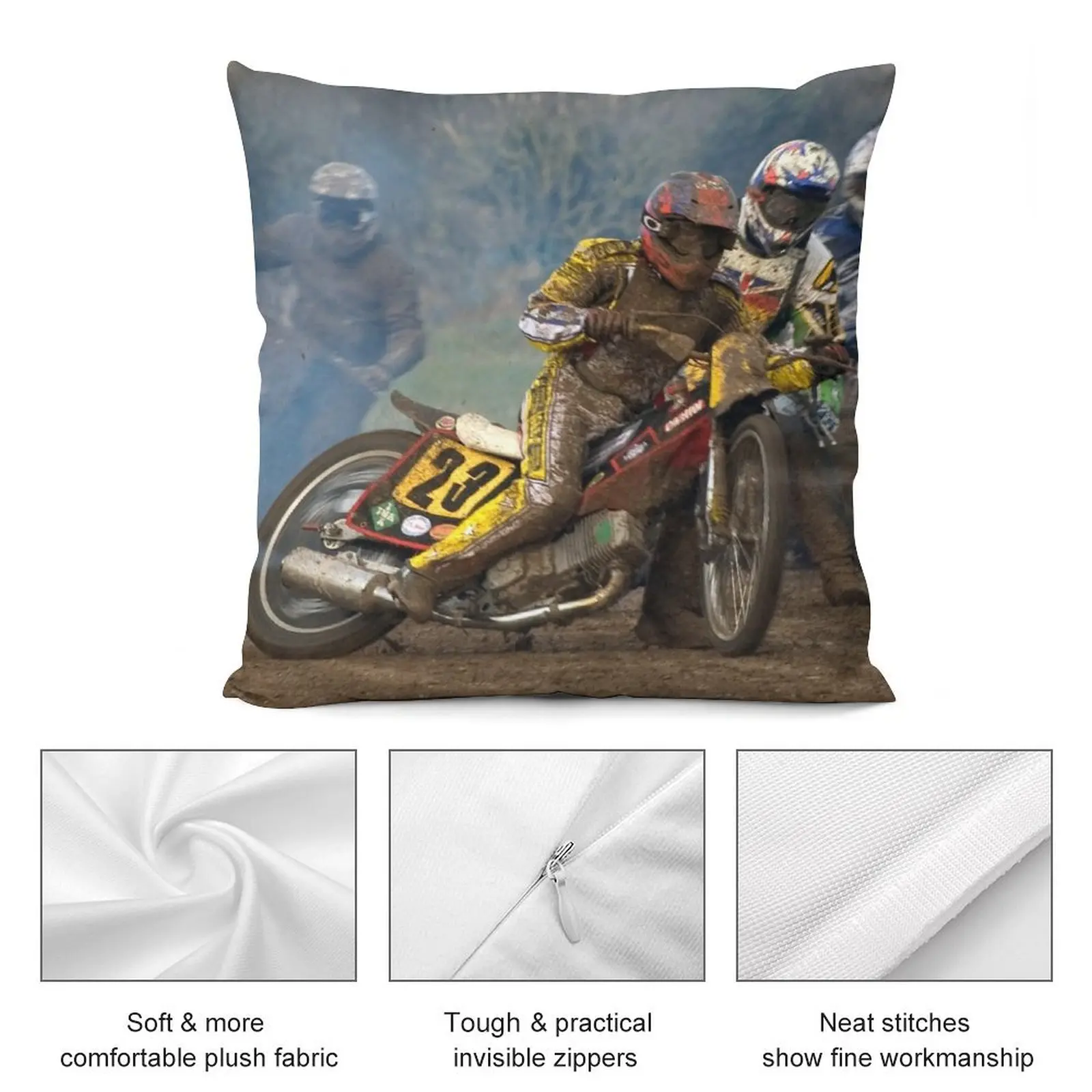 Подушка Grasstrack Racers at Danebury UK осенняя наволочка эластичный чехол для диванной