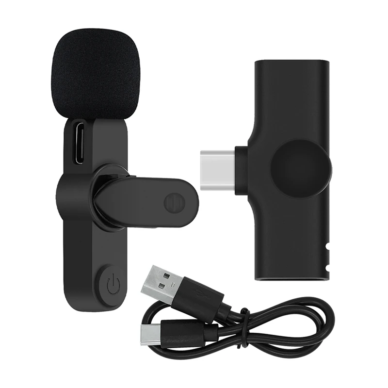 

Беспроводной петличный микрофон для аудио-и видеозаписи/игр/прямой трансляции для телефона Android Type-C с мини-зажимом
