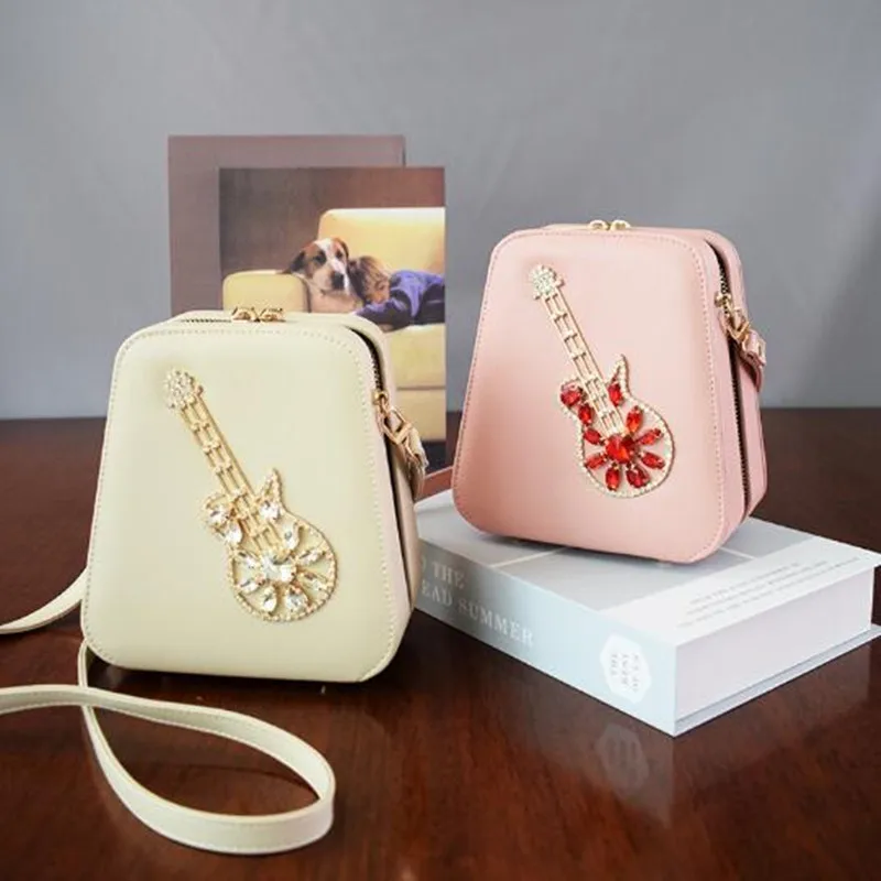 Personality design New PU small square bag casual diagonal fashion cute diamond-studded evening fresh women's mini |