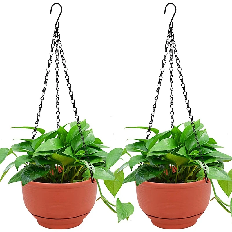 

2 Packs 8 Inches Hanging Planter Self Watering Basket , Hanging Flower Pot With Detachable Base For Garden