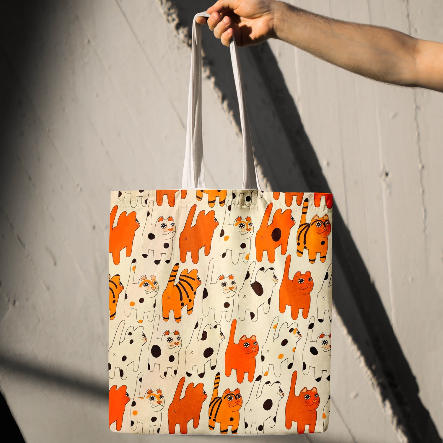 

Aesthetic Cat Pattern Shopper Bag Anime Canvas Bags Cartoon Print Shopping Bags Eco Canvas Tote Bag Pacakge Beach HandBag