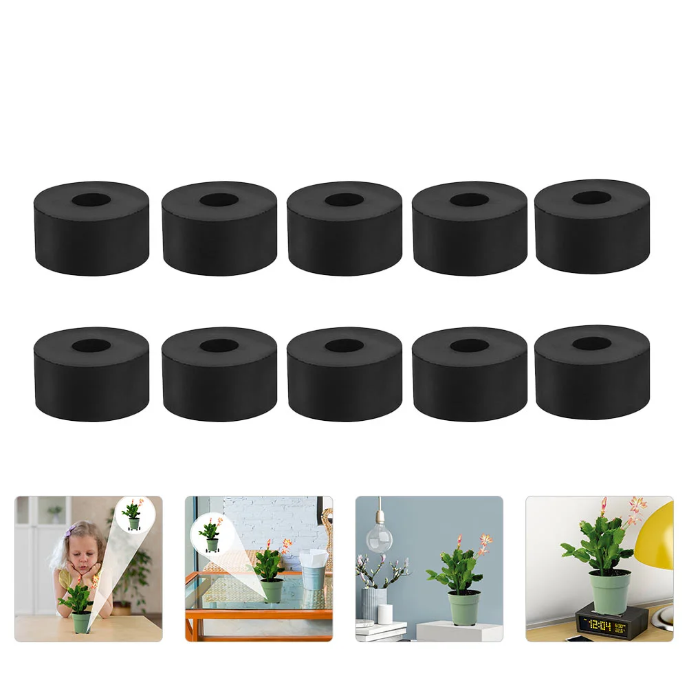 

12PCS Flower Pot Feet Rubber Planters Risers Non- Invisible Pot Lifter Caddy for Indoor Outdoor Planters Black 3X3X1. 5cm