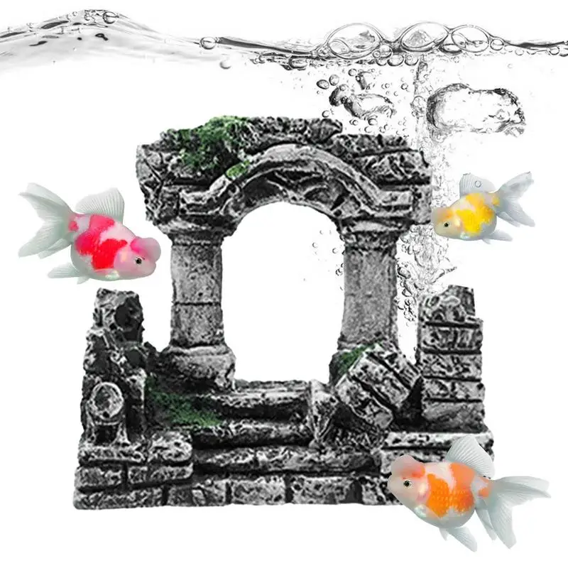 

Aquarium Decoration Rock Caves Vintage Roman Column Pillar Ruins Rocks Aquarium Landscape Artificial Roman Column Greece Temple