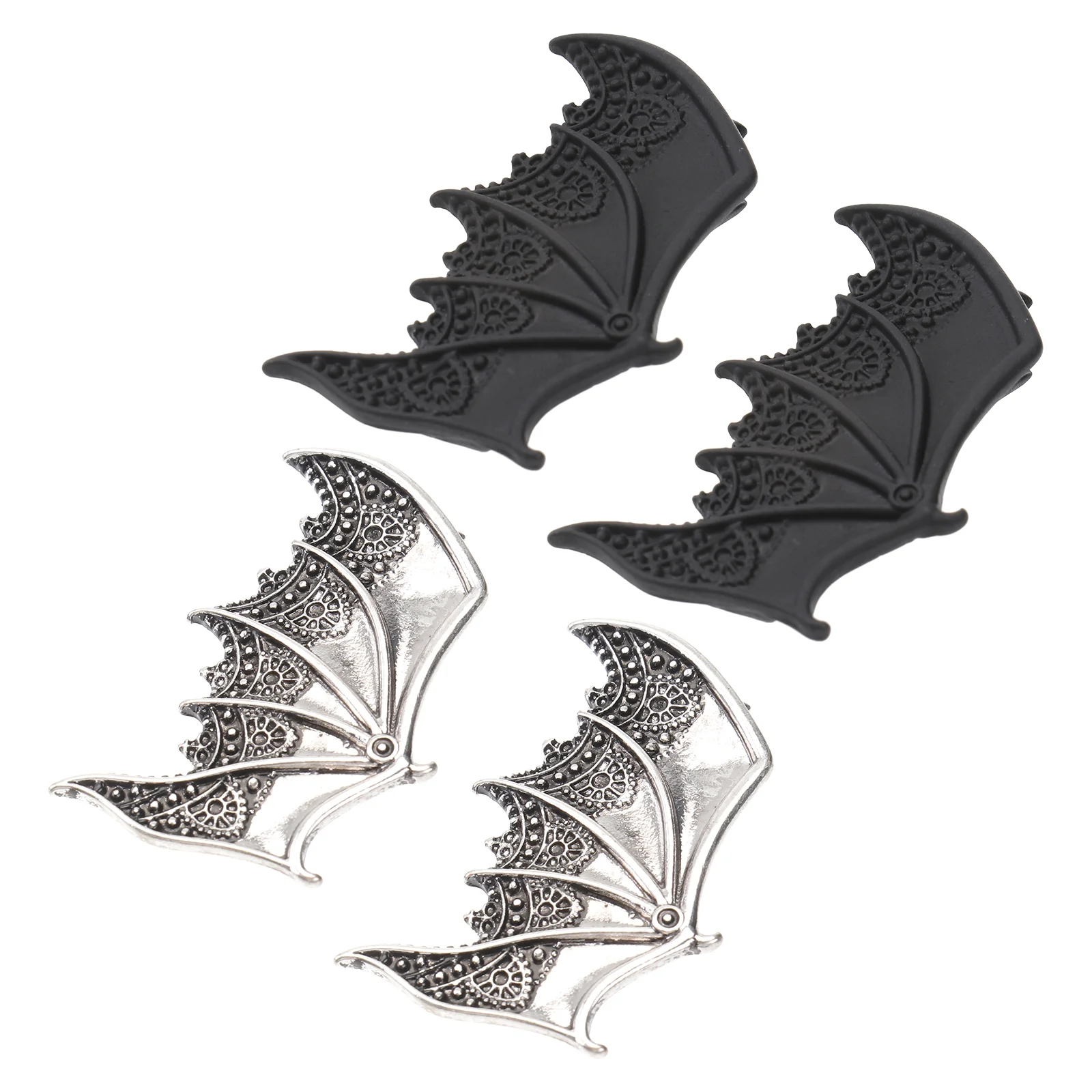 

2 Pairs Fancy Bat Hairpin Child Ties Party Wings Haripins Alloy Halloween Headband