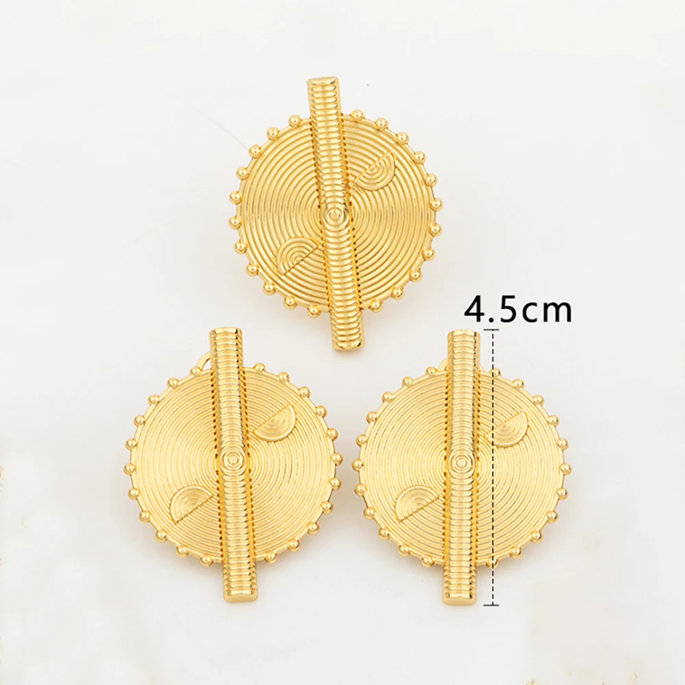 Ювелирные наборы из Дубая золотого цвета для женщин изысканный дизайн серьги