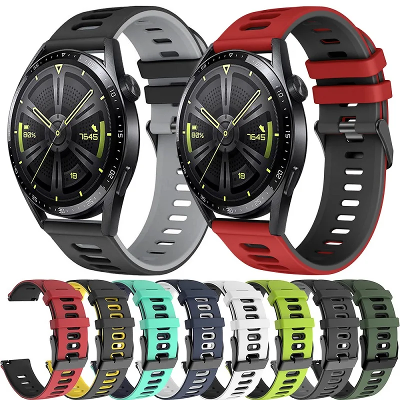 

20 22mm Watch Band Strap Belt For Huawei Watch GT 2/3 GT3 Pro 43 46mm Silicone Watchband GT2 Pro 42mm Smartwatch Bracelet Correa