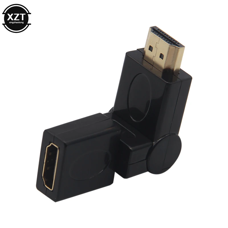 kompatybilny z HDMI kabel przejściowy męski na żeński Mini konwerter wielokątowy obrotowy o 360 stopni 1080P HD do złącza TV PC