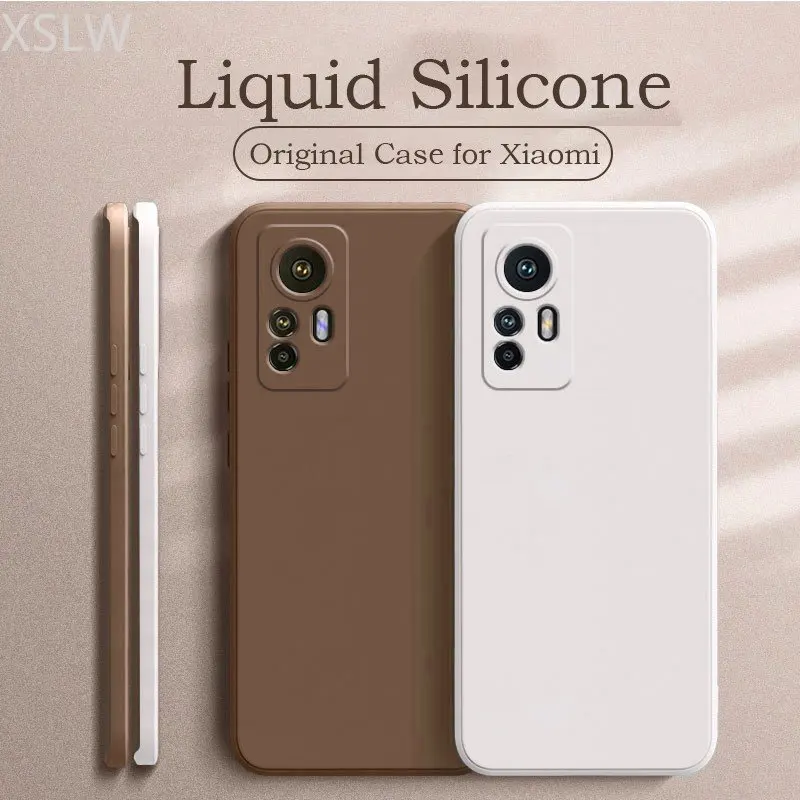 

Luxury Original Liquid Silicon Case for Xiaomi Mi 12 12X 11 11T 10 T Lite Redmi Note 11 10T 9 9S Pro Poco X3 F3 M4 5G Soft Cover