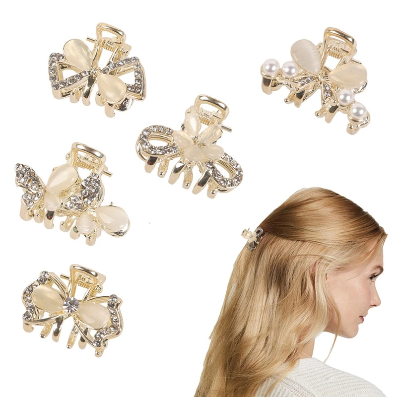 

Новые женские заколки стразы из сплава в форме крабов, Сияющие боковые заколки, банты для волос, головной убор для девушек, пружинные зажимы,...