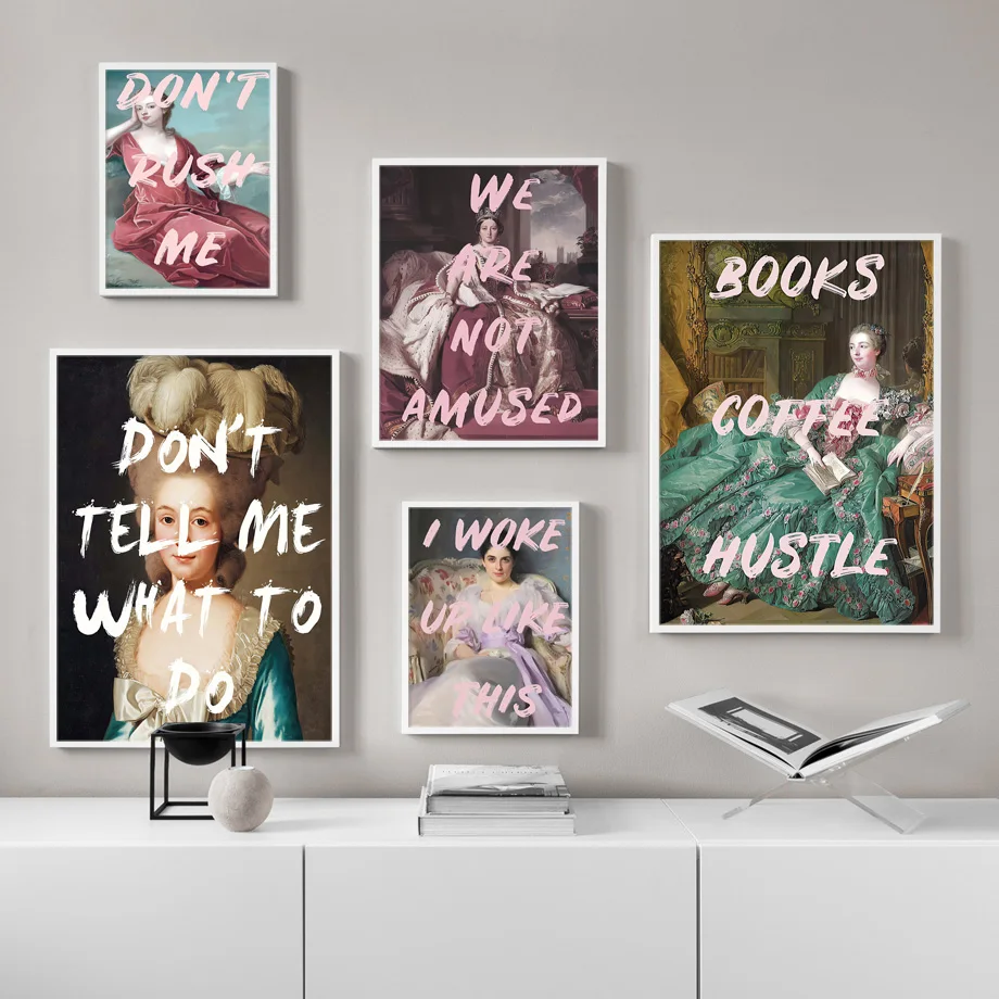 

Abstract Vintage Portrait Movie Girl Song Lyrics Wall Art Canvas Painting Posters And Prints Wall Pictures For Living Room Decor