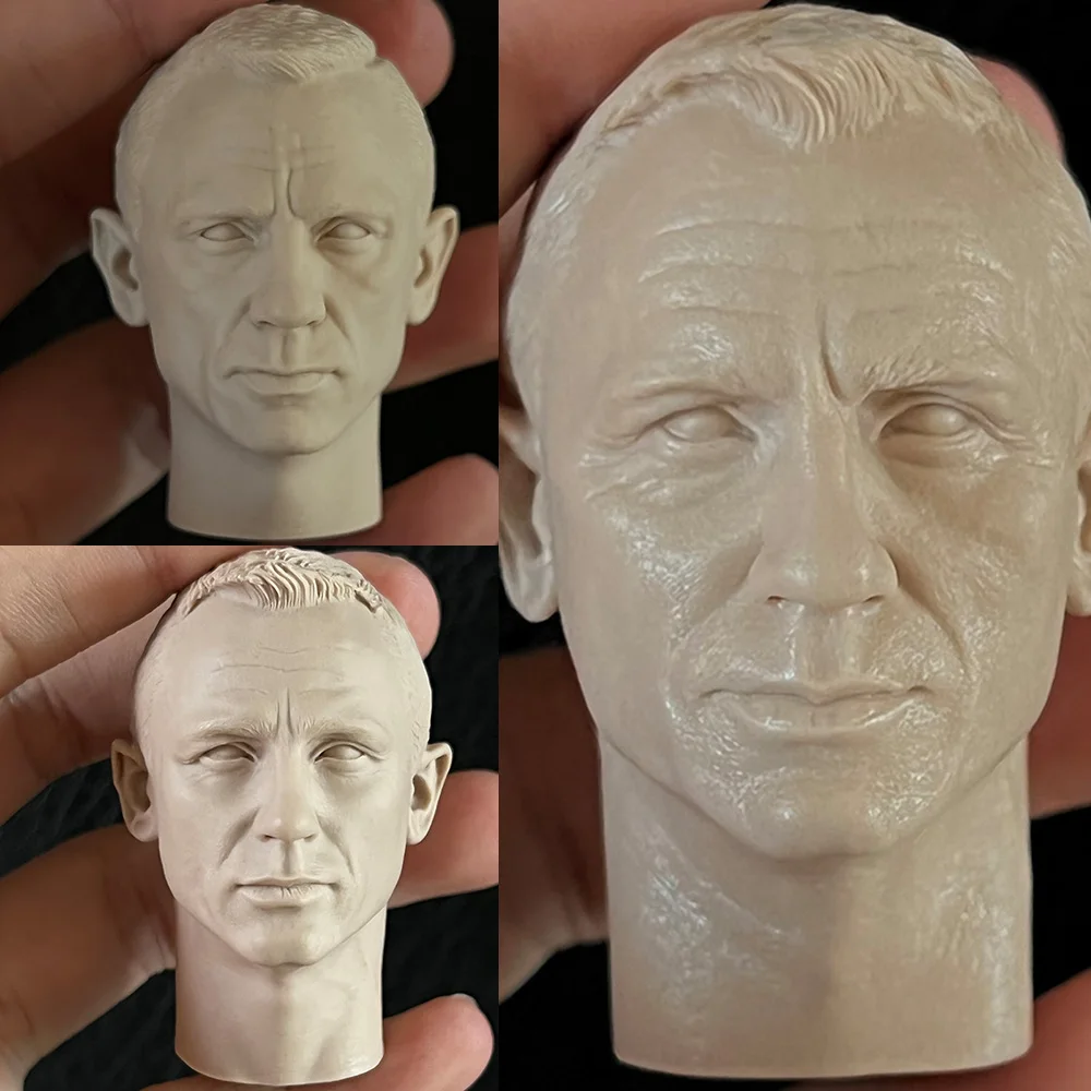 

1/6 Scale White Model Daniel Craig 007 James Bond Unpainted Head Sculpt Carved Model for 12 inches Action Figure