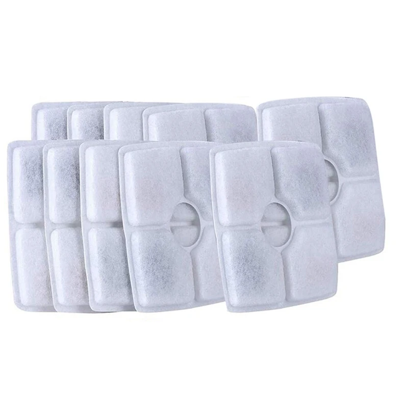 

10Pcs Cat Dog Pet Water Dispenser Filter 4 Filter Elements Suitable For Square Water Dispenser