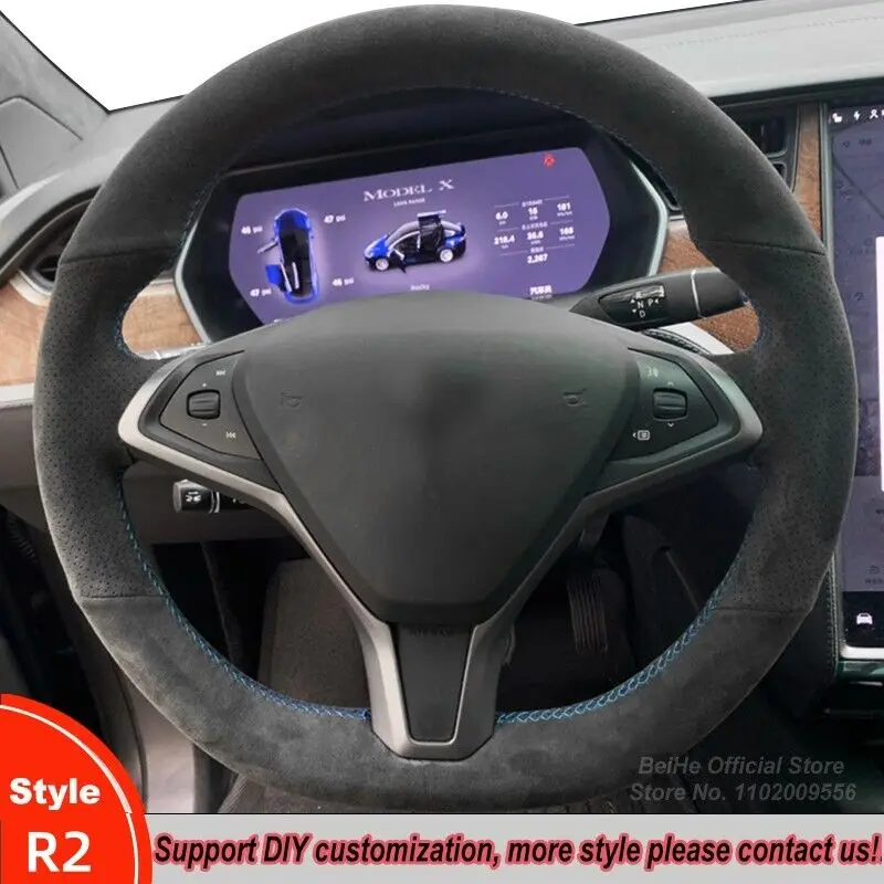 

Ручное шитье, черная замша, искусственная кожа для Tesla Model S / Model X